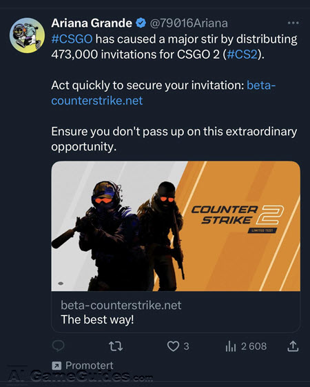 Download Guide to Counter-Strike 2 (CS2): Posts on X, Image via: Valve Corporation