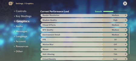 Graphics and Performance in Genshin Impact: Image via:" HoYoverse